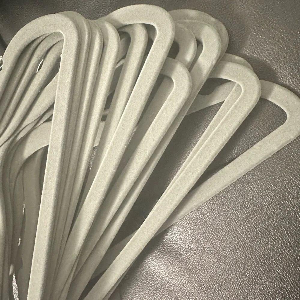 15 thin velvet mini stainless steel gray hangers small children’s pet’s hangers